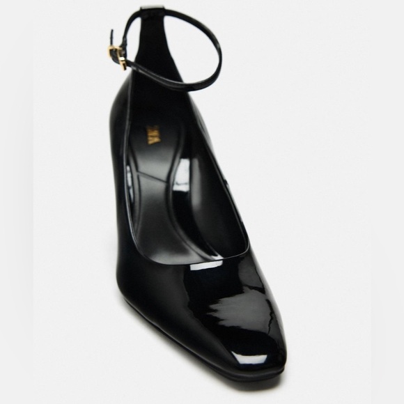 🆕 ZARA Patent Heels With Ankle Strap - Picture 9 of 11